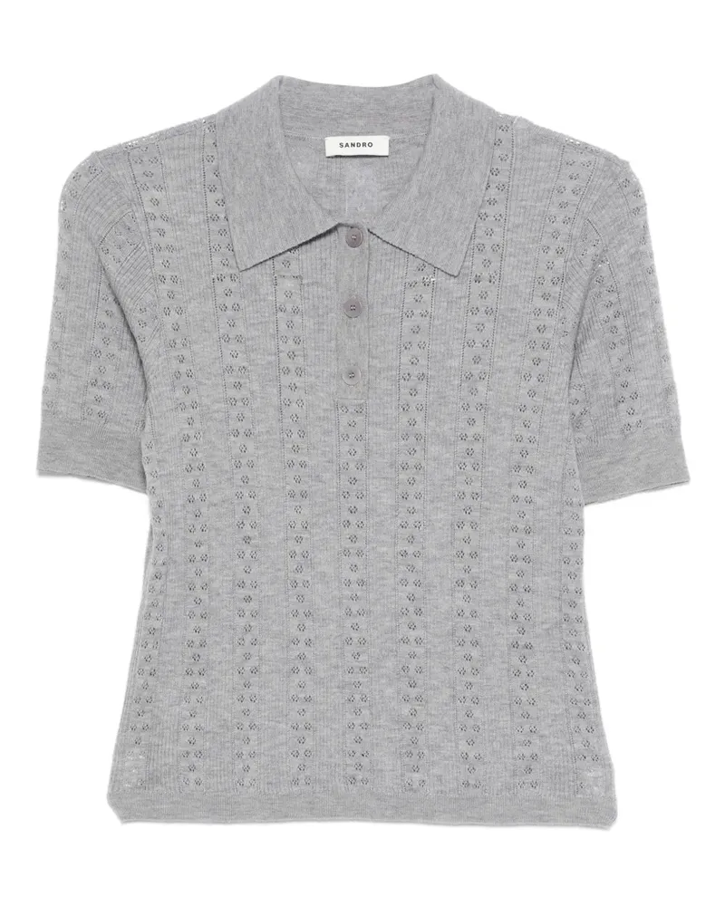Sandro Kurzärmeliges Poloshirt - Grau Grau