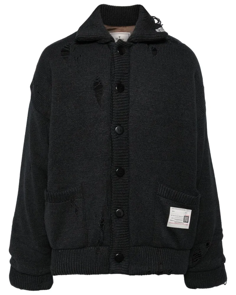 MIHARAYASUHIRO Cardigan im Distressed-Look - Schwarz Schwarz