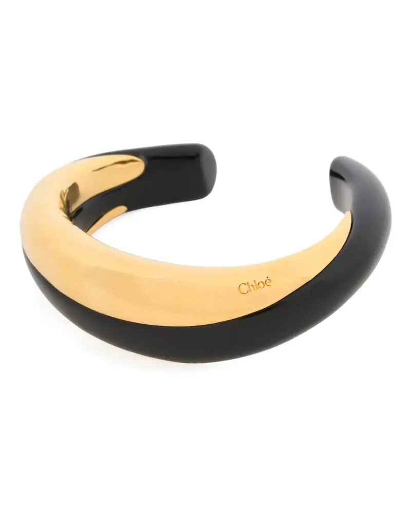 Chloé Glaze Cuff ivory gold bracelet Gold