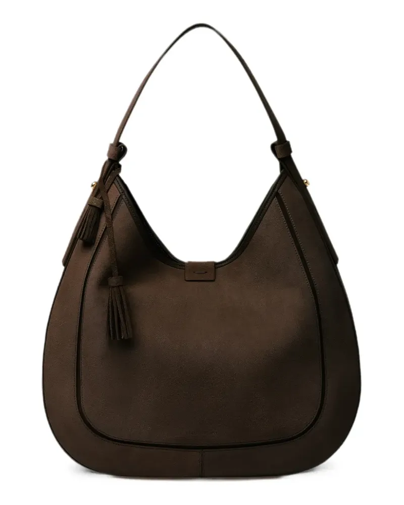 Fabiana Filippi tassel-detail suede shoulder bag - Braun Braun