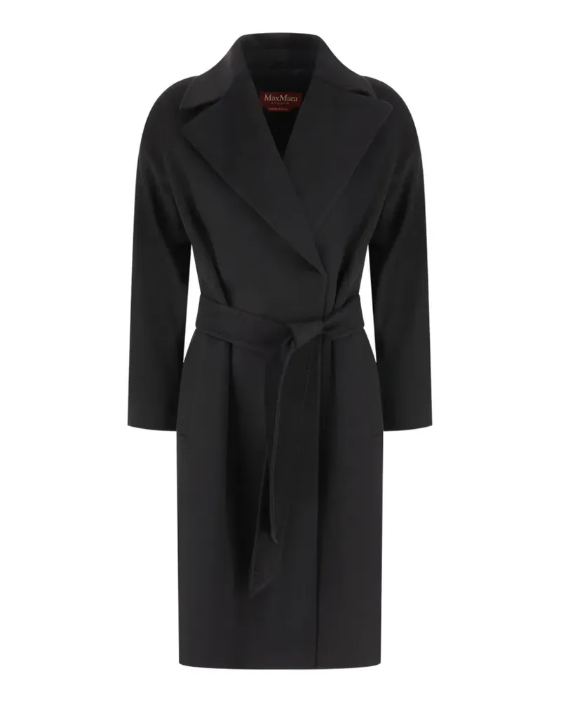 Max Mara Gewickelter Mantel mit Gürtel - Schwarz Schwarz