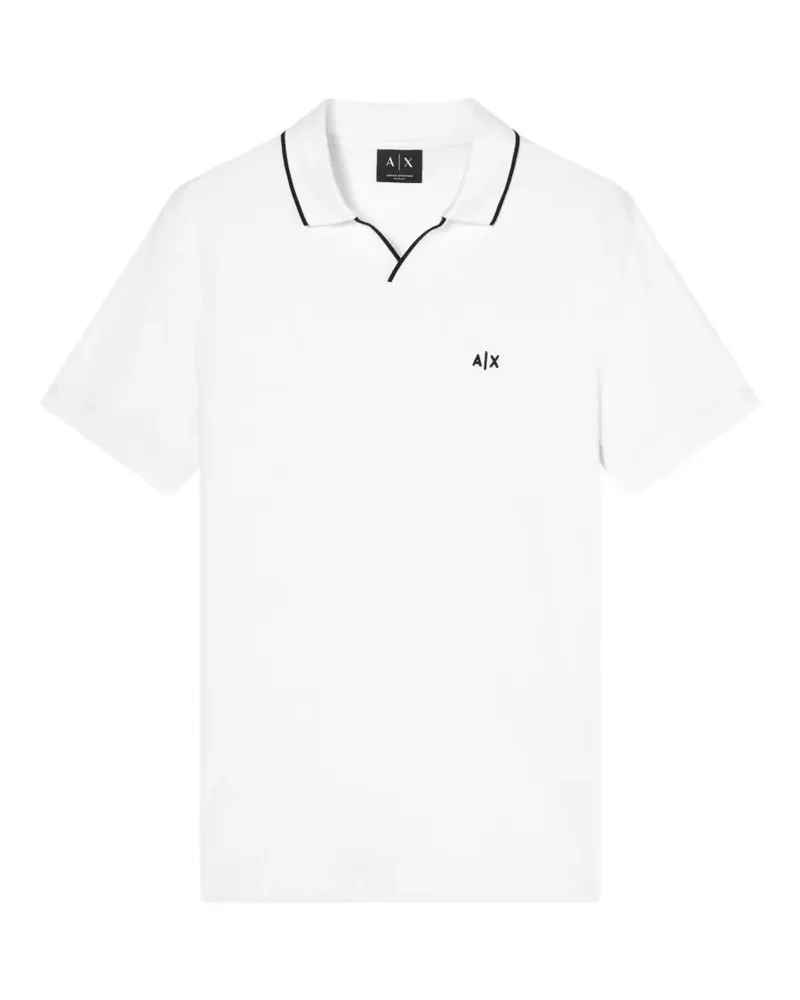 Armani Exchange Poloshirt mit Logo-Stickerei - Weiß Weiß
