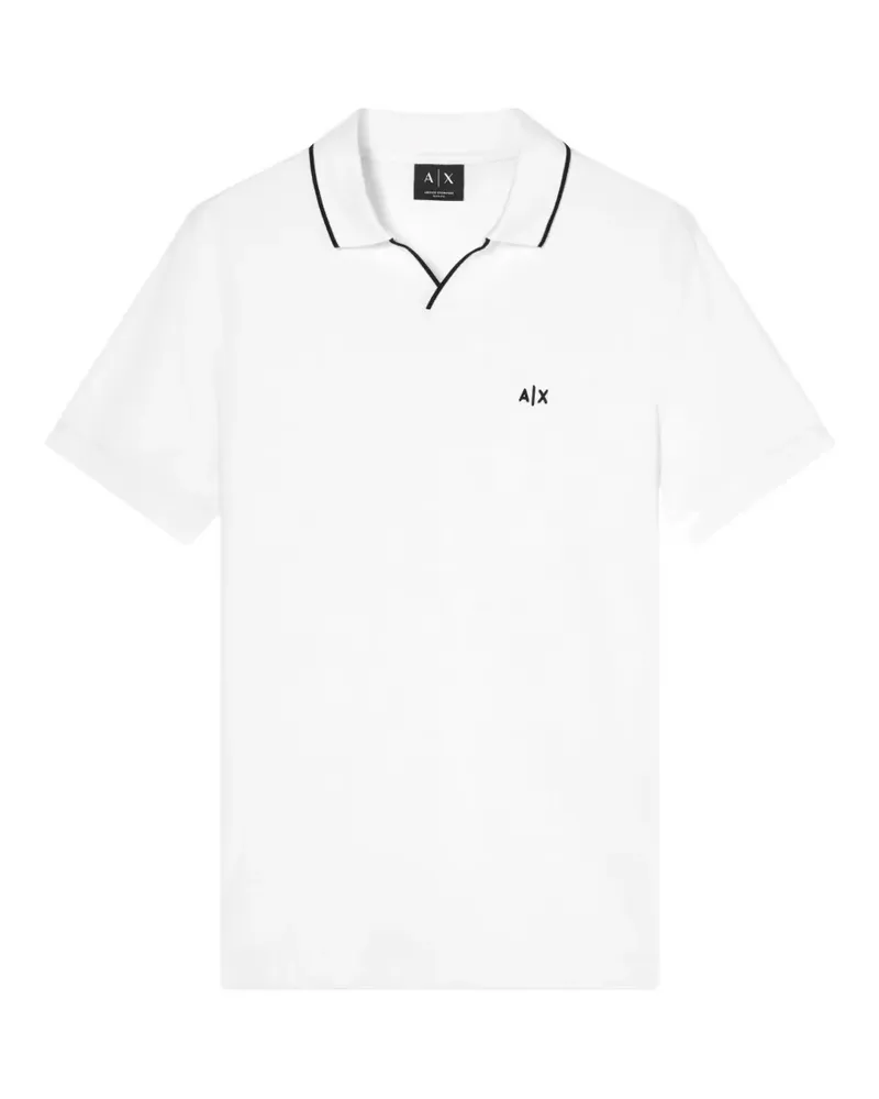 Armani Exchange logo-embroidered polo shirt - Weiß Weiß