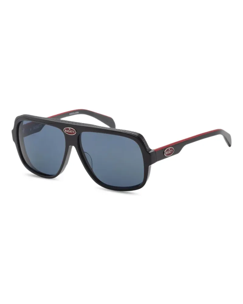 Bugatti Pilotenbrille mit Logo-Schild - Schwarz Schwarz