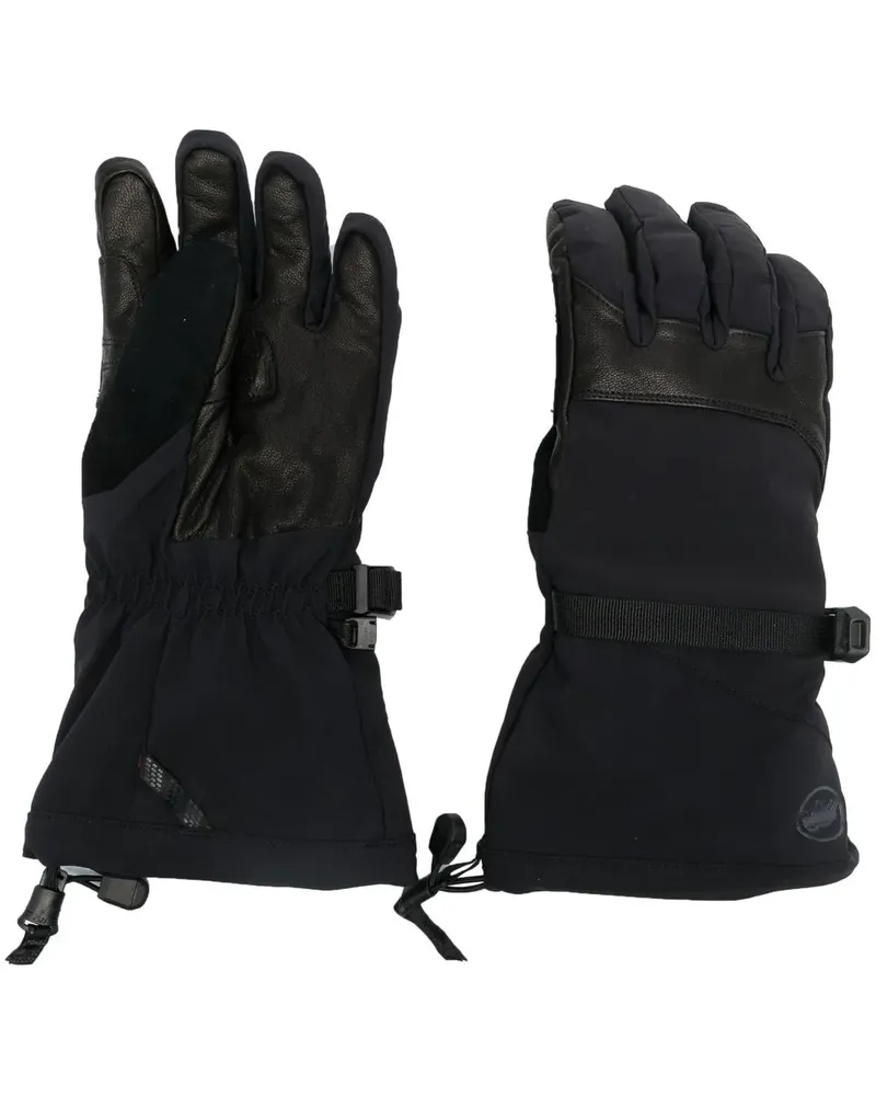 Mammut logo-print panelled gloves - Schwarz Schwarz
