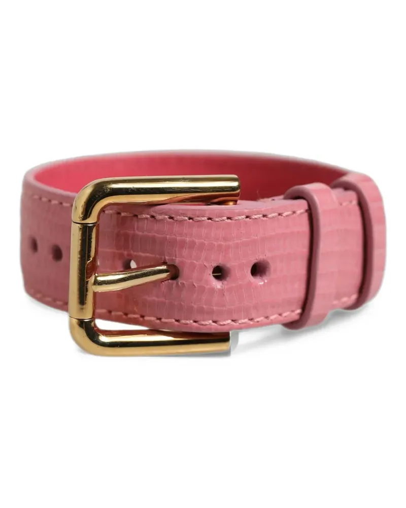 Dolce & Gabbana Strukturiertes Lederarmband - Rosa Rosa