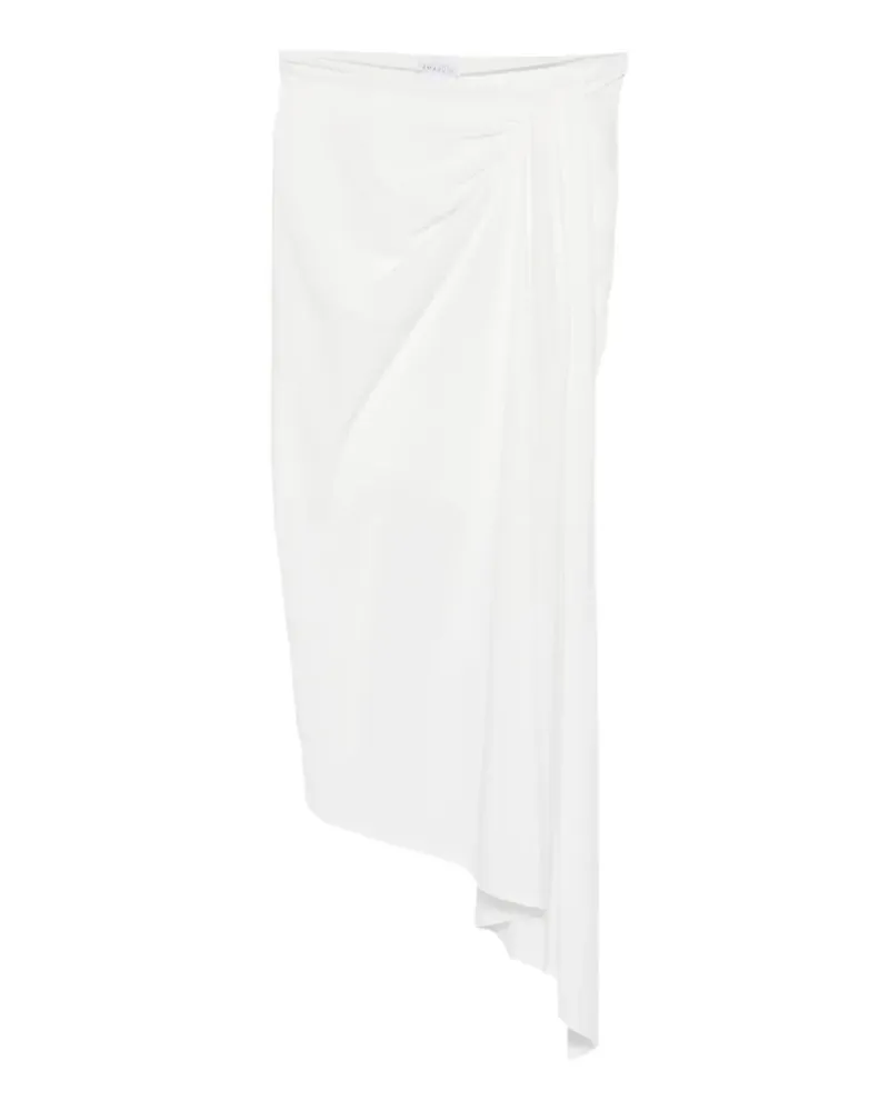 Amazuìn Emma gathered asymmetric midi skirt - Weiß Weiß