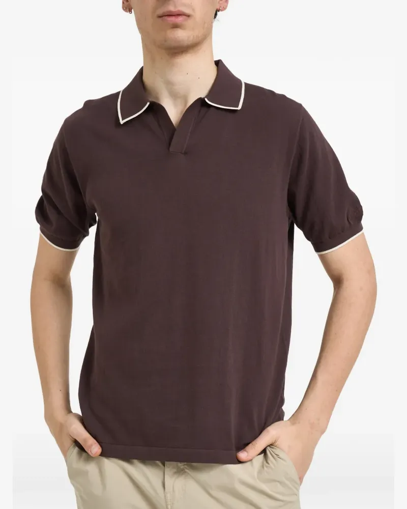 MC2 Saint Barth Sloan contrast-trim polo collar T-shirt - Braun Braun