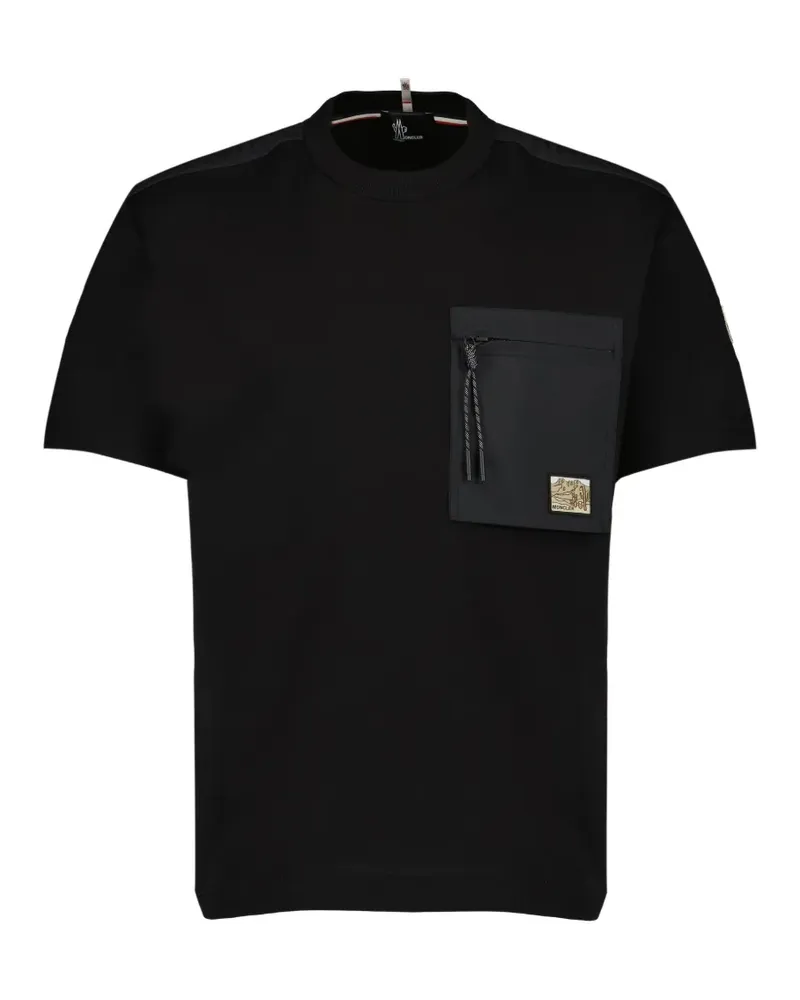 Moncler zip-pocket T-shirt - Schwarz Schwarz
