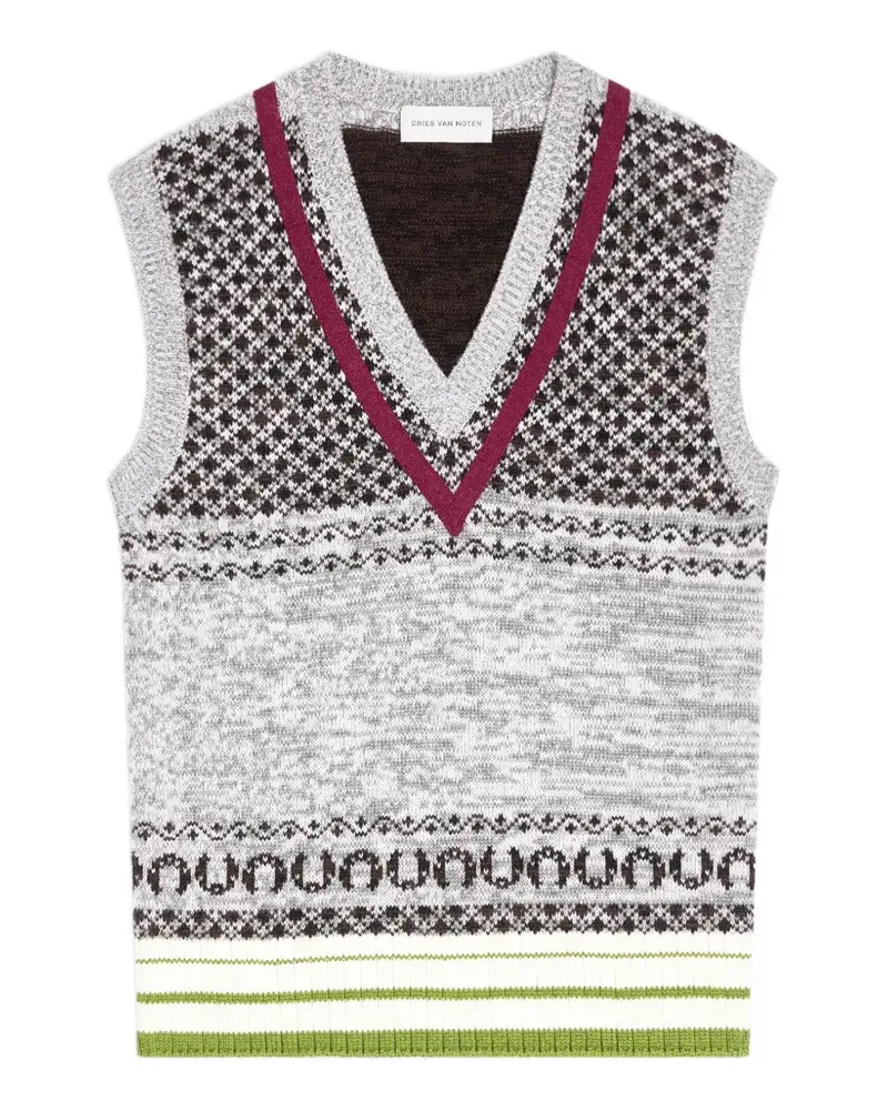 Dries van Noten Schmales Oberteil aus Kaschmir - Grau Grau