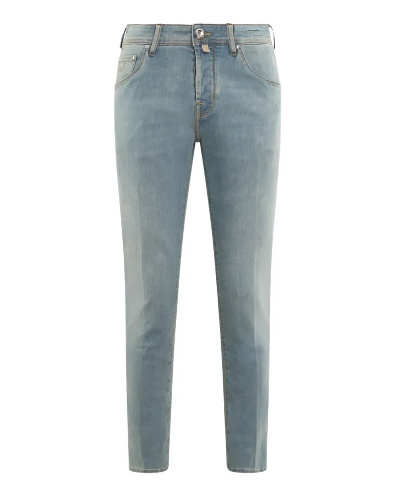 Jacob Cohën logo-patch slim-cut jeans - Blau Blau