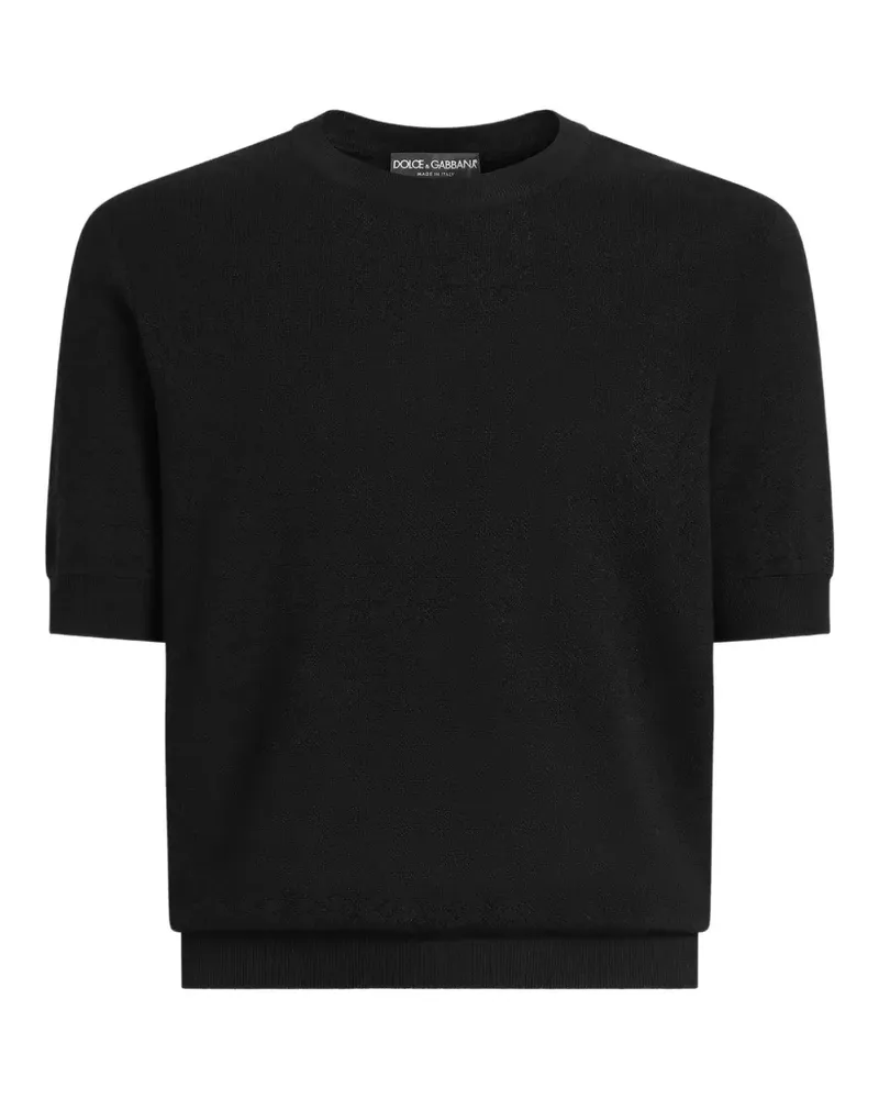 Dolce & Gabbana micro-dot stitch silk pullover - Schwarz Schwarz