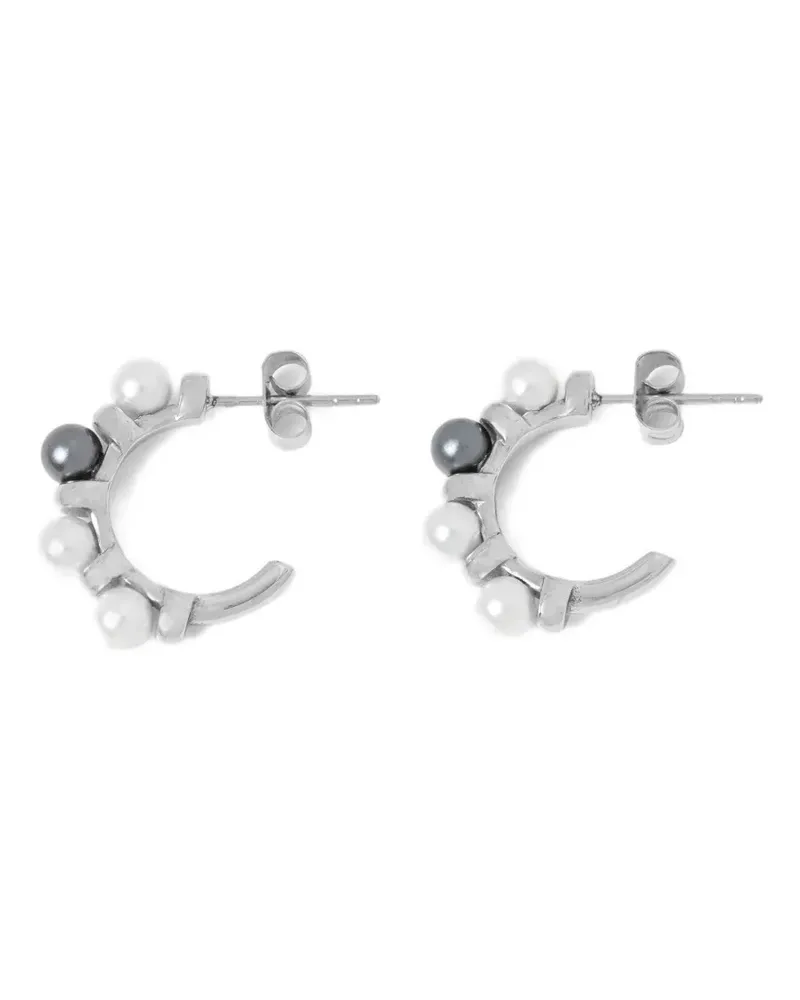 Karl Lagerfeld faux-pearl hoop earrings - Silber Silber