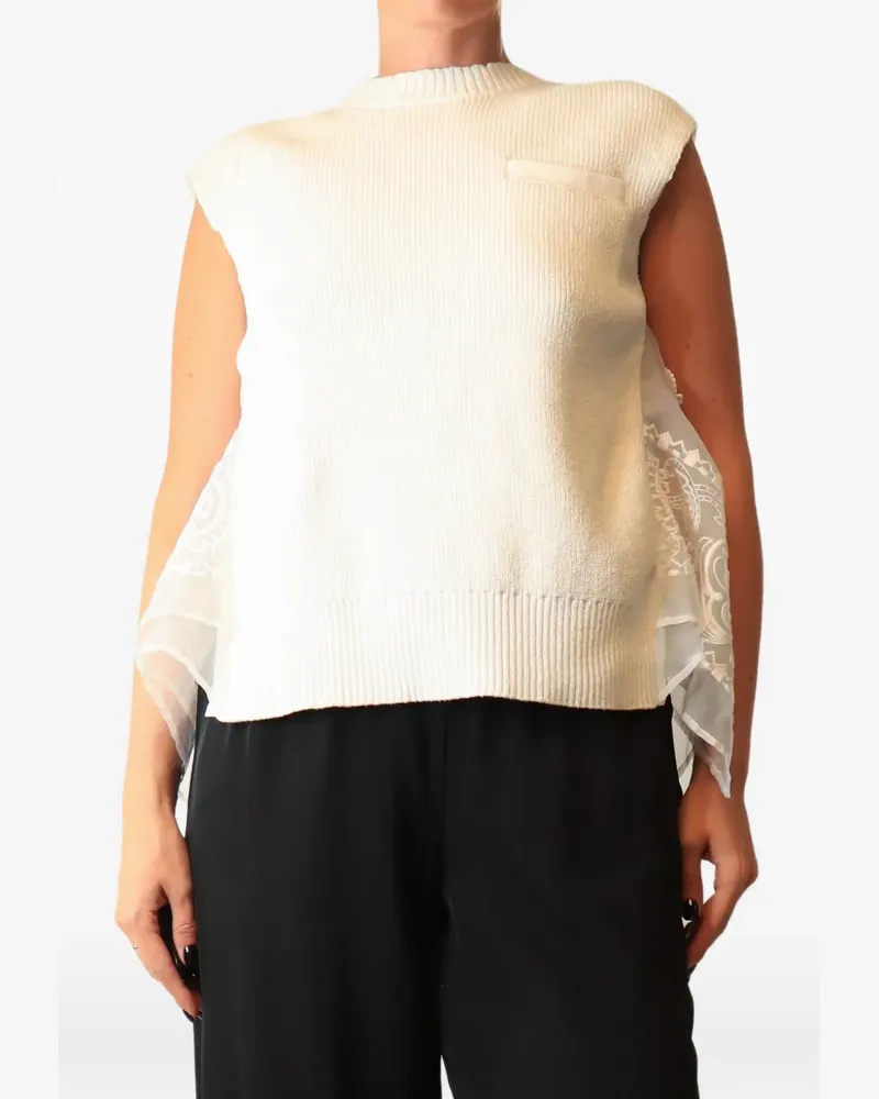 Sacai open-back knit vest - Weiß Weiß