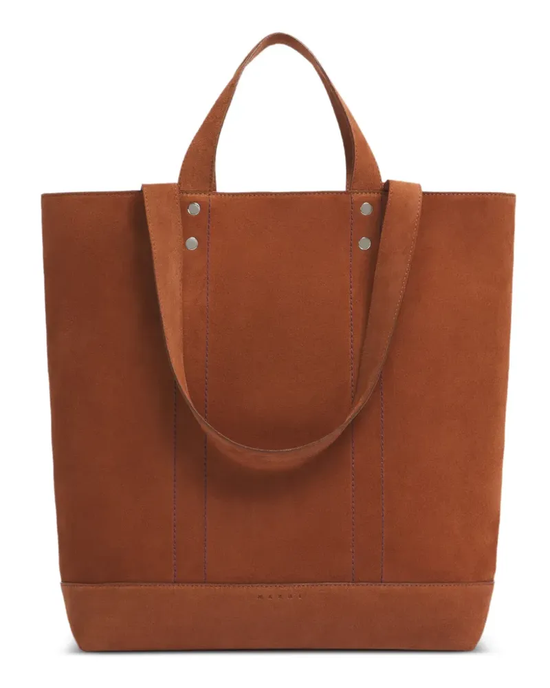 Marni Tote Bag aus Wildleder mit Nieten - Braun Braun