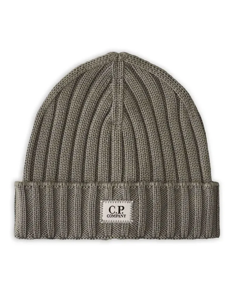 C.P. Company Gerippte Beanie - Grau Grau