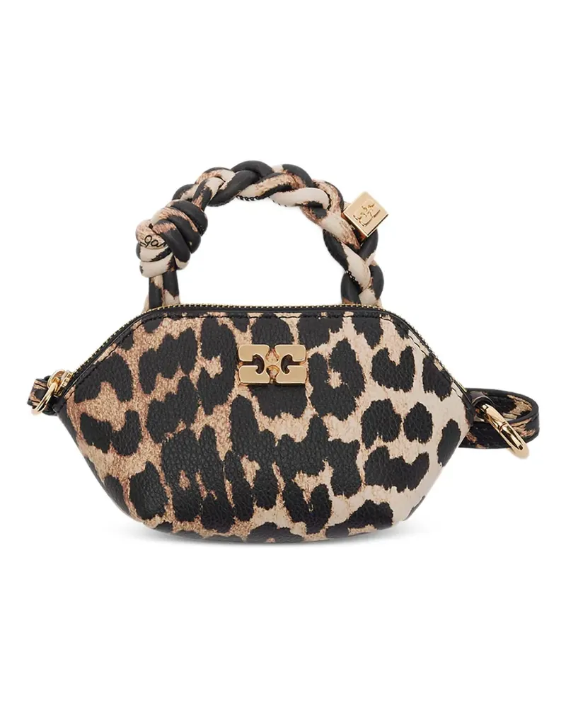 Ganni Nano Bou Mini-Tasche mit Leoparden-Print - Braun Braun