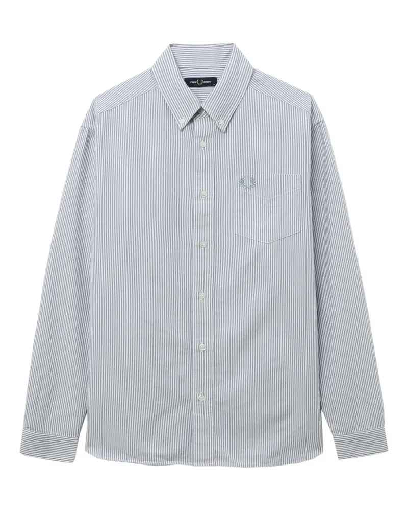 Fred Perry Gestreiftes T-Shirt mit Logo - Weiß Weiß