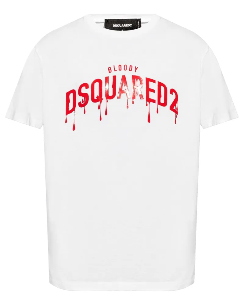 Dsquared2 T-Shirt mit Logo-Print - Weiß Weiß