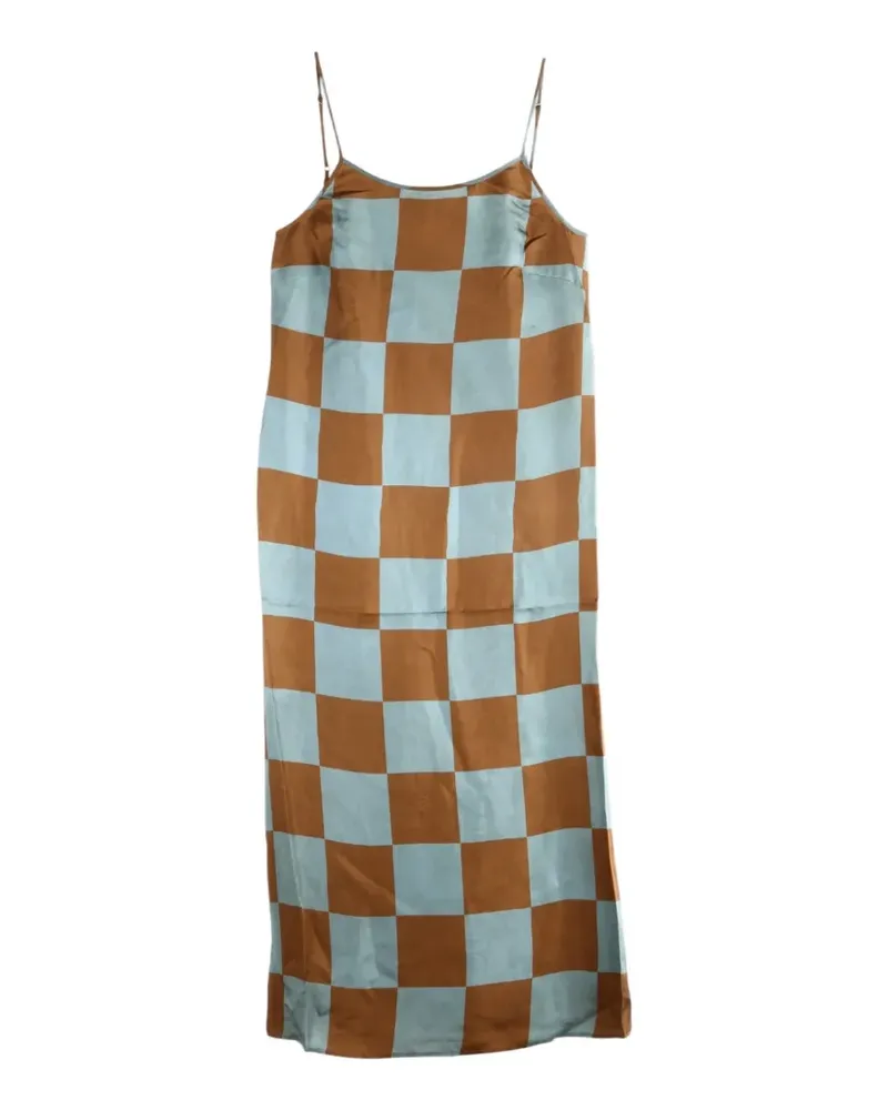 Uma Wang Kleid mit Karomuster - Braun Braun