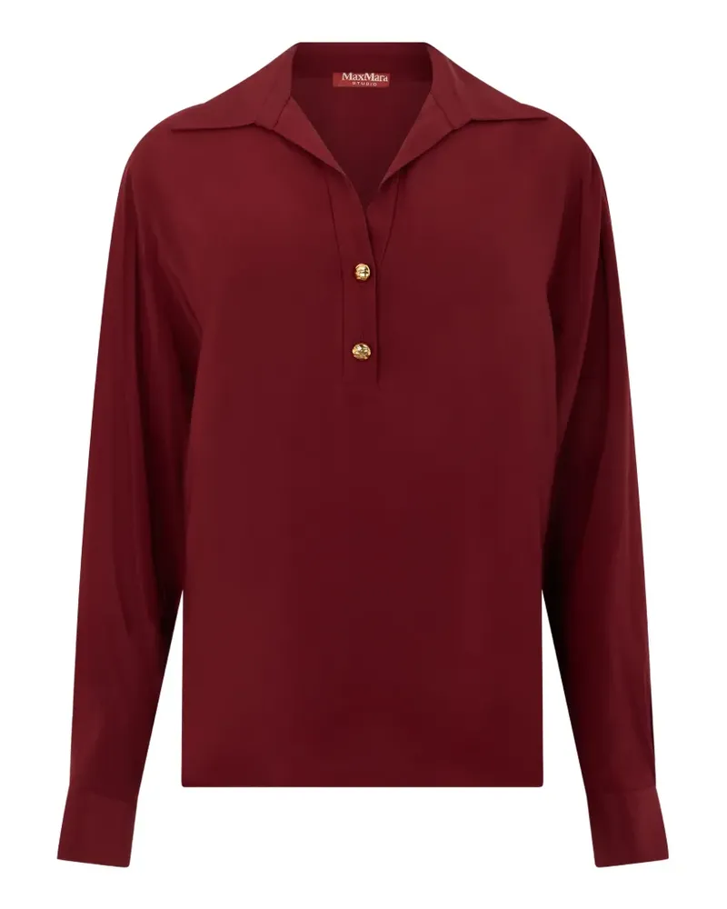 Max Mara silk long-sleeve polo shirt - Rot Rot