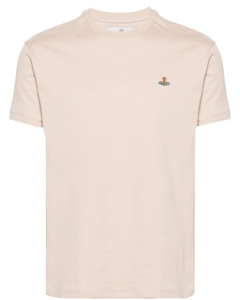 Vivienne Westwood T-Shirt mit Orb-Logo-Stickerei Nude
