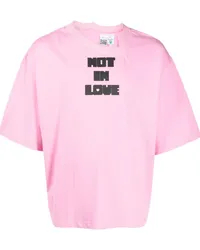 Natasha Zinko T-Shirt mit Text-Print Rosa