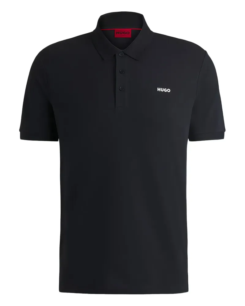 HUGO BOSS Donos222 SS COLLAR KNIT "NAVY" - Schwarz Schwarz