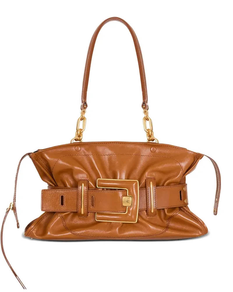 Balmain Anthem Schultertasche - Braun Braun