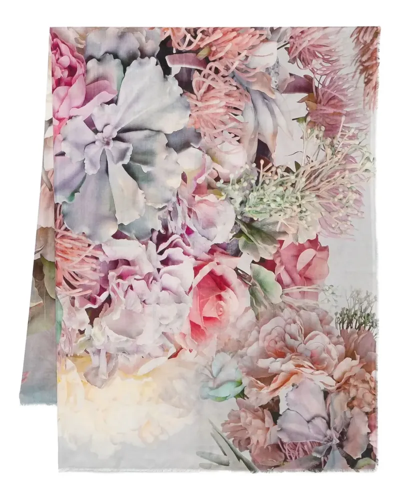 Faliero Sarti Schal mit Blumen-Print - Rosa Rosa