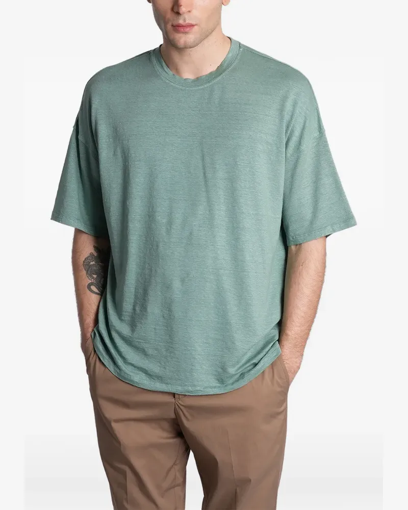 Roberto Collina crewneck short-sleeve linen T-shirt - Grün Grün