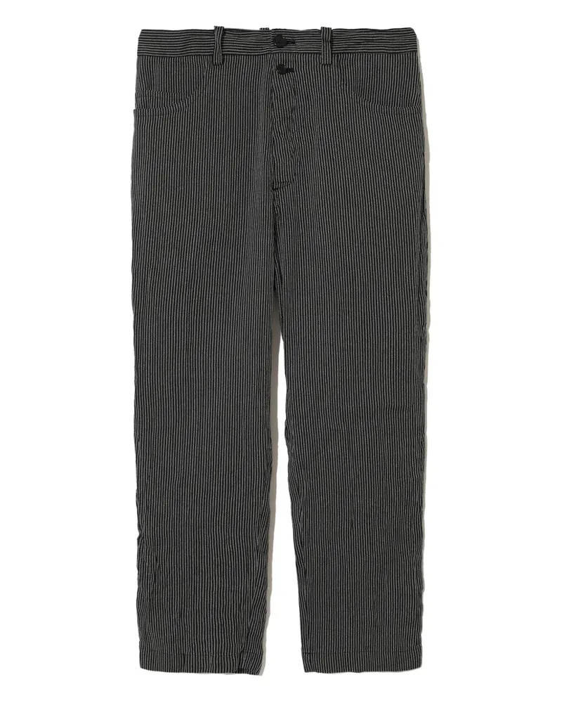 Undercover pinstripe drawstring-detail pants - Schwarz Schwarz