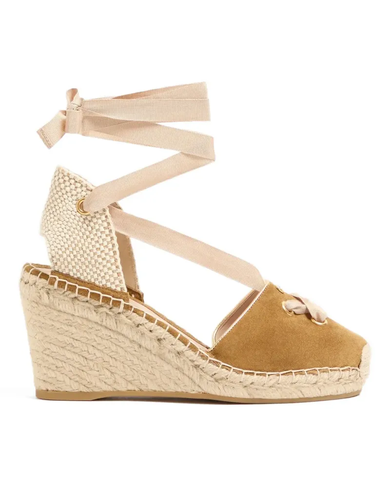 Valentino Garavani Resort Wedge-Sandalen mit Schlitz 75mm - Braun Braun