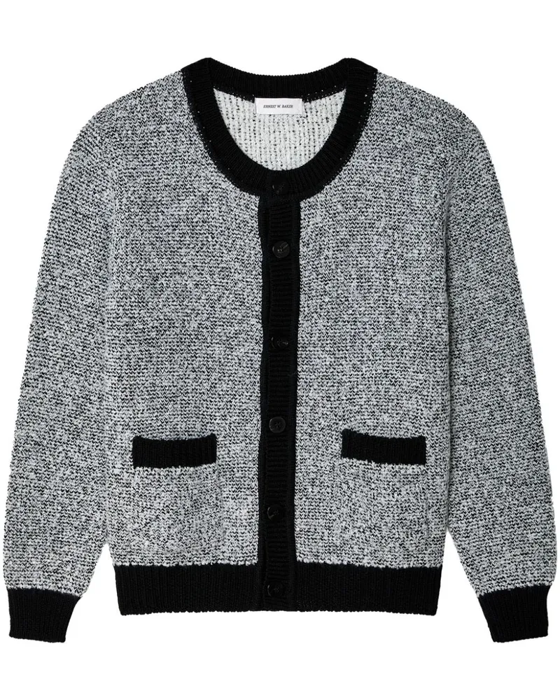 Ernest W. Baker Bouclé-Cardigan mit Kontrastdetails - Silber Silber