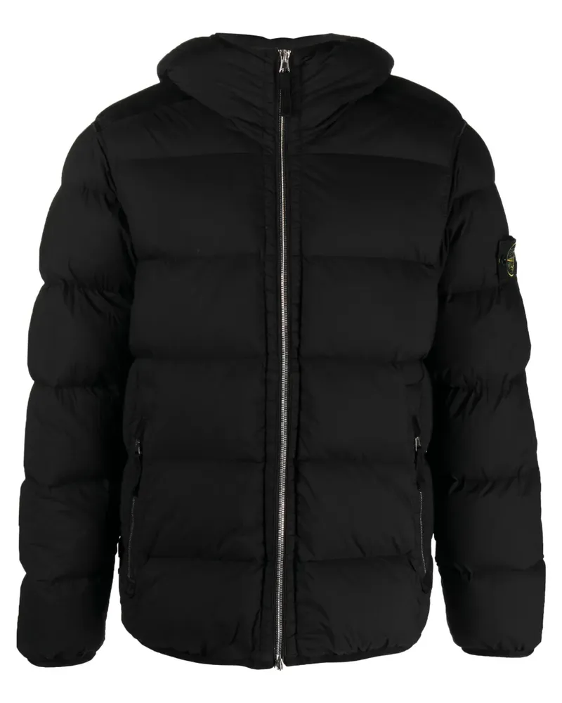 Stone Island Tunnel Down-TC Kapuzenjacke ohne Nähte - Schwarz Schwarz