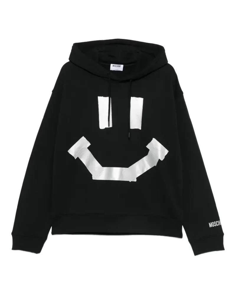 Moschino Hoodie mit Tape-Motiv - Schwarz Schwarz