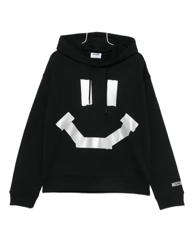 Moschino Hoodie mit Tape-Motiv - Schwarz Schwarz