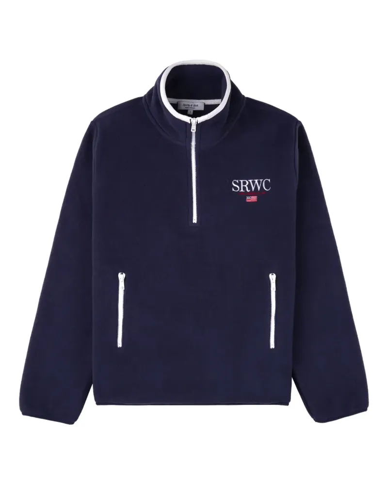 SPORTY & RICH Fleecejacke mit Reißverschluss - Blau Blau