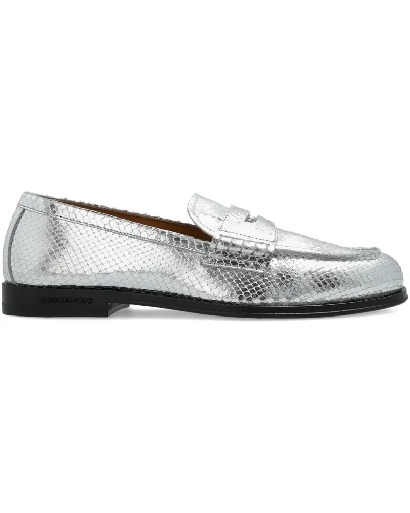Dsquared2 Loafer mit Schlangen-Effekt - Silber Silber