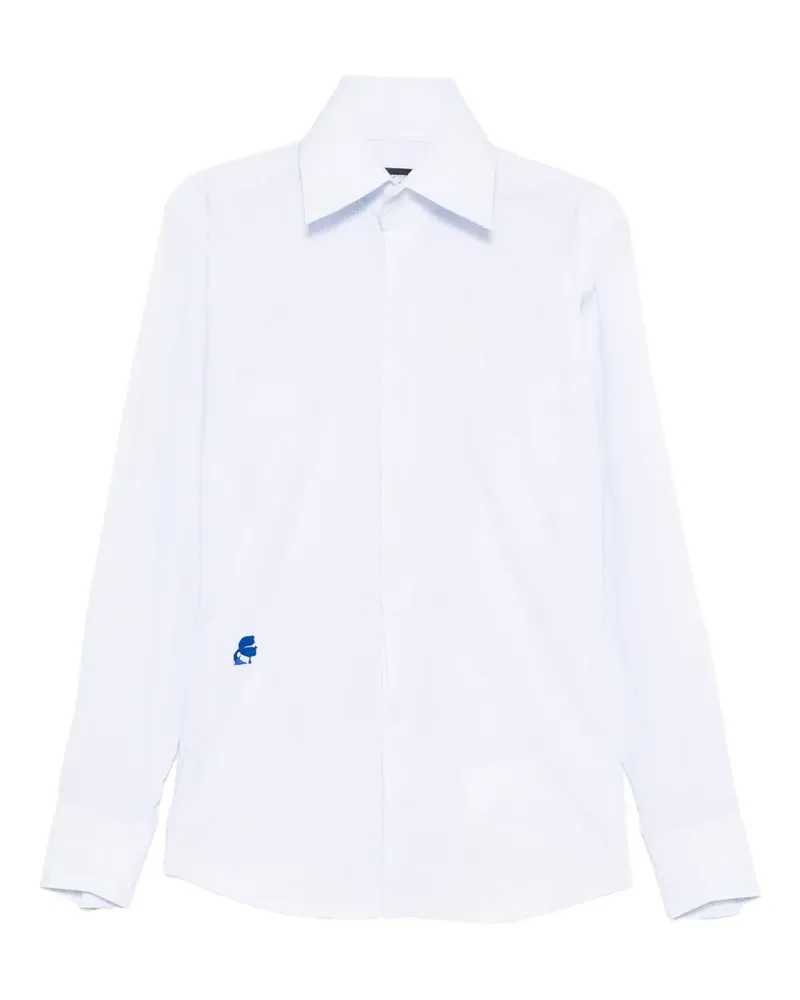 Karl Lagerfeld logo-embroidered shirt - Weiß Weiß