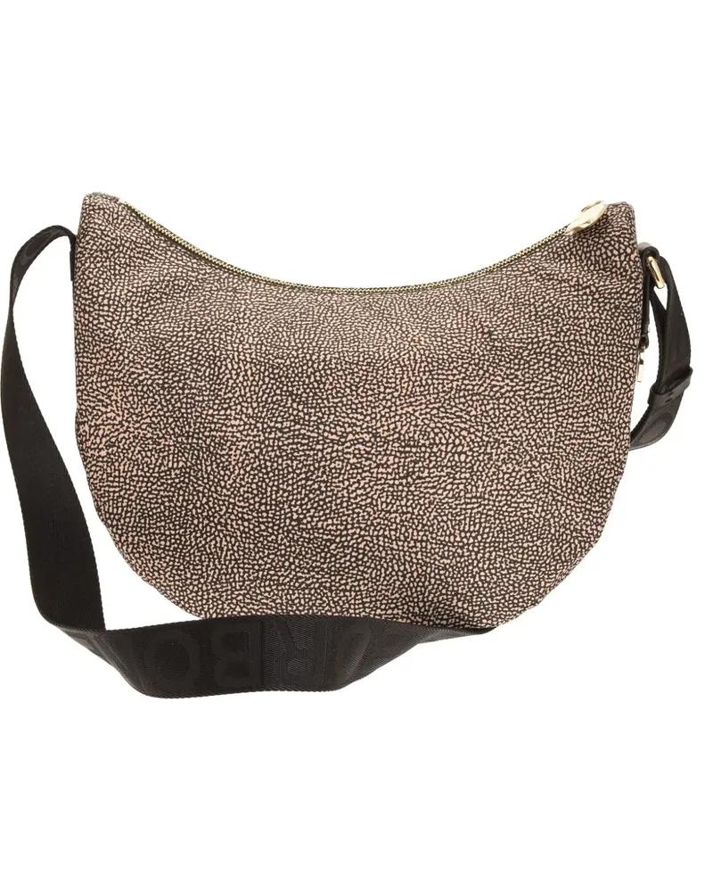 Borbonese Mittelgroße Luna Schultertasche - Schwarz Schwarz