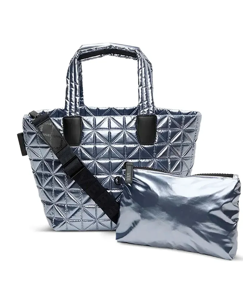 VeeCollective small quilted metallic tote bag - Blau Blau
