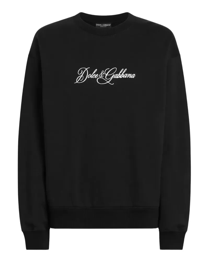 Dolce & Gabbana Sweatshirt aus Baumwolle mit Logo - Schwarz Schwarz