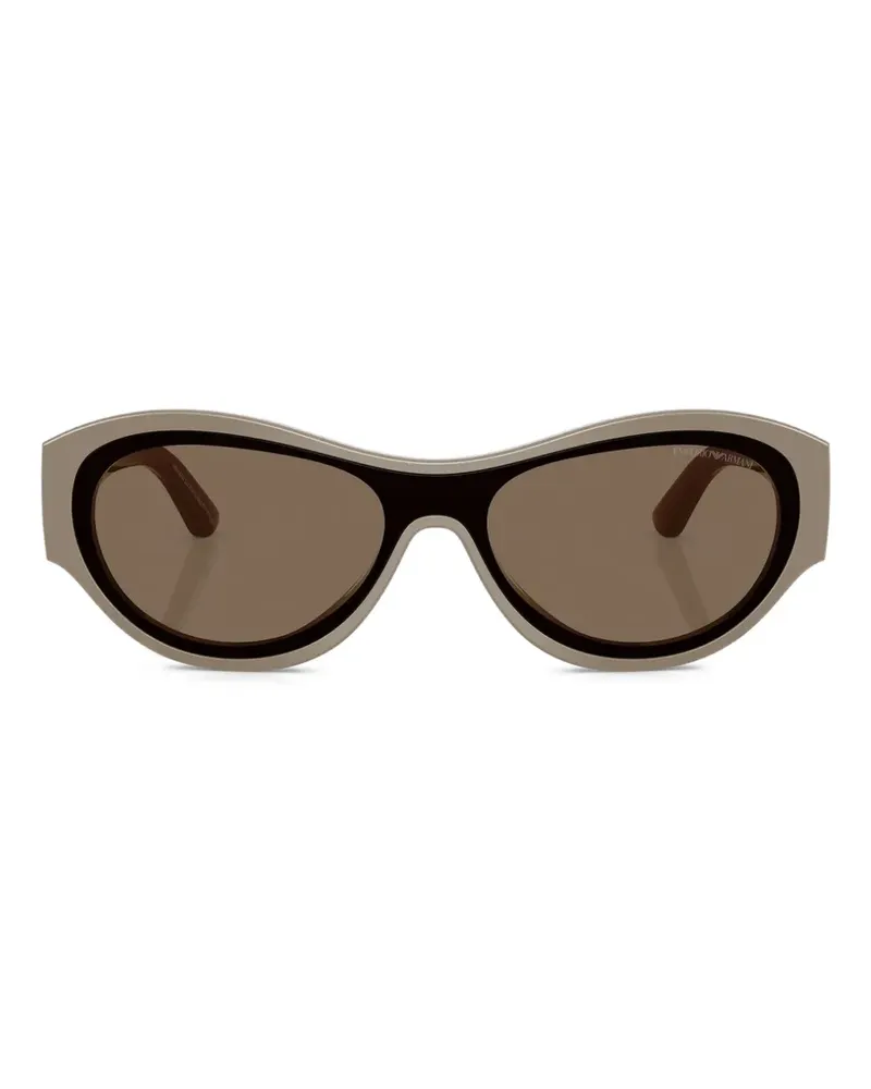 Emporio Armani Geometrische Sonnenbrille mit Kristallen - Nude Nude