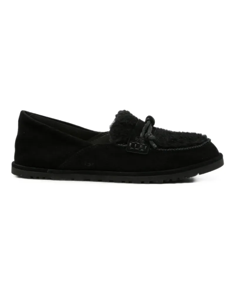 UGG Zora shearling-trim bow loafers - Schwarz Schwarz