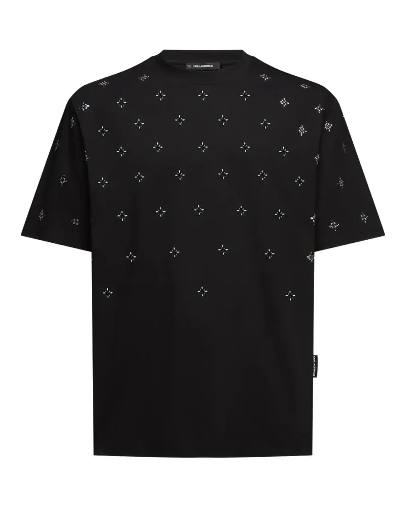 Karl Lagerfeld Verziertes T-Shirt - Schwarz Schwarz