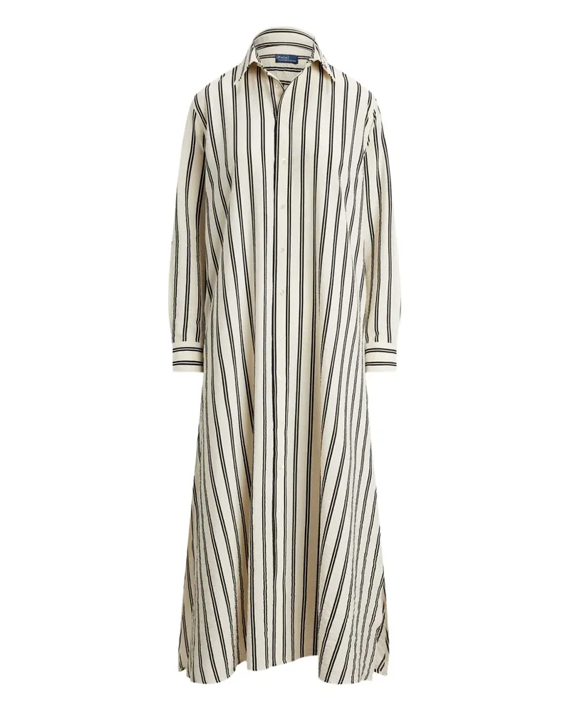 Ralph Lauren Gestreiftes Hemdkleid - Weiß Weiß
