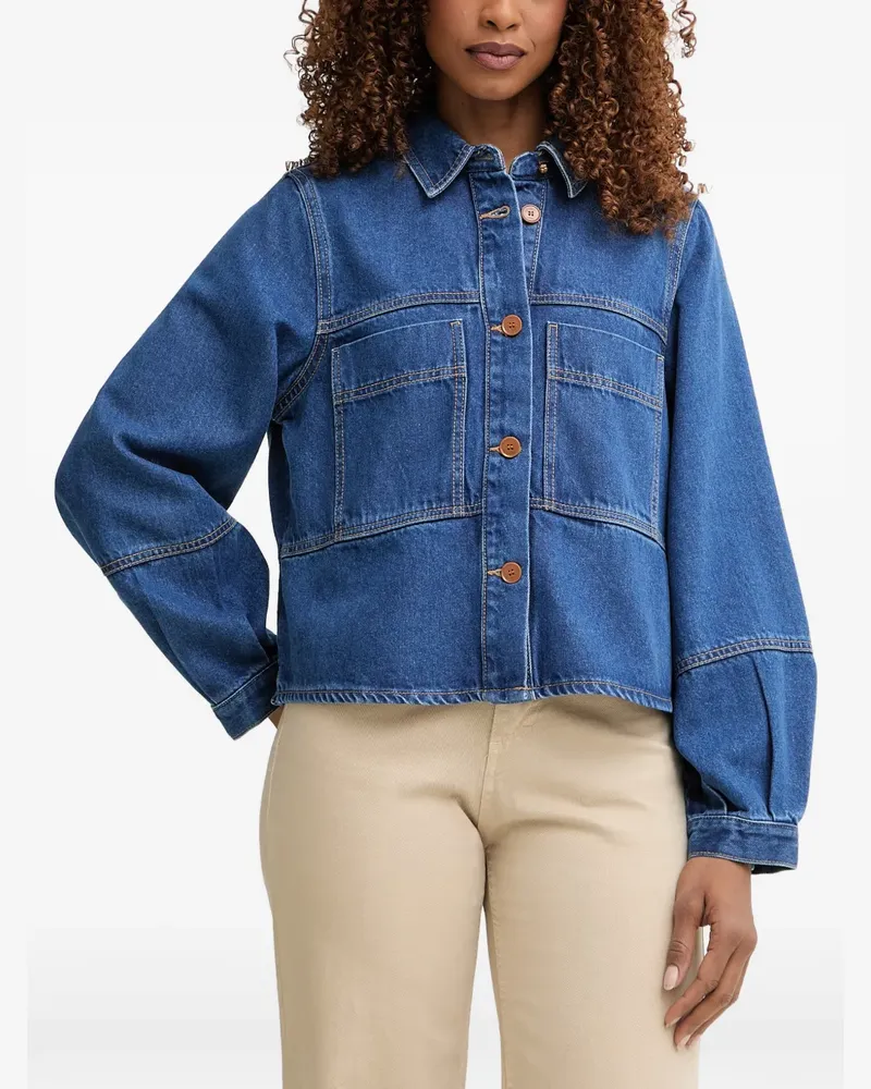 Benetton contrast-stitch denim jacket - Blau Blau
