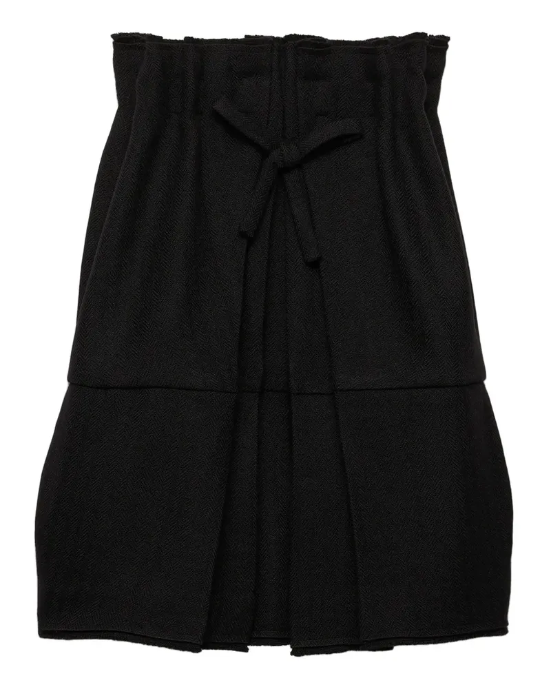Prada Faltenkleid mit Schleifendetail - Schwarz Schwarz