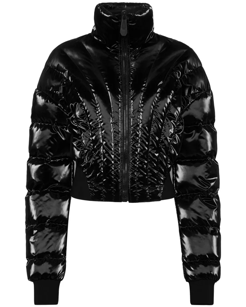 Philipp Plein Gefütterte Jacke mit Logo-Print - Schwarz Schwarz